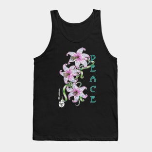 PEACE SIGNS ON LILIES.....  :) !!! Tank Top